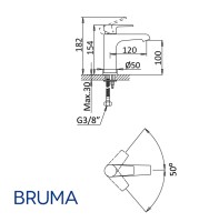 MEDIDAS MONOMANDO LAVABO XL NAUTIC BRUMA